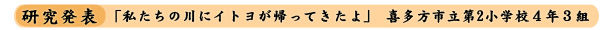 研究発表 「私たちの川にイトヨが帰ってきたよ」